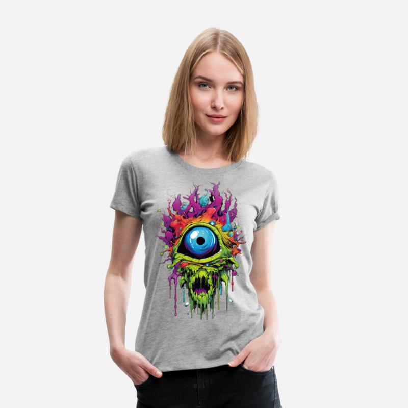 Horror eye, scary zombie