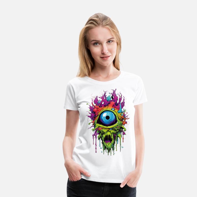 Horror eye, scary zombie