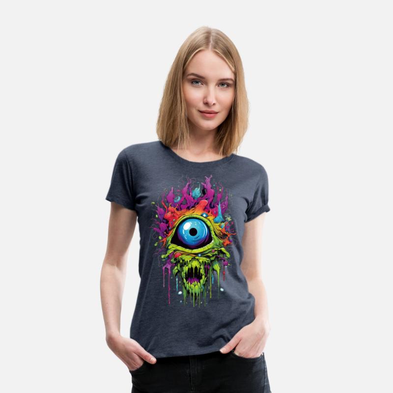 Horror eye, scary zombie