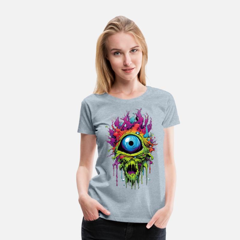Horror eye, scary zombie