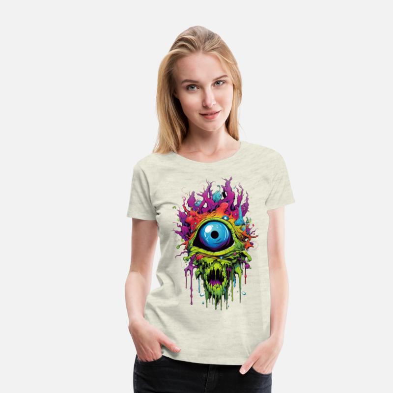 Horror eye, scary zombie