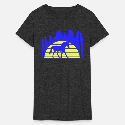 Horse Riding Lines Rider Sun Palm Trees Silhouette