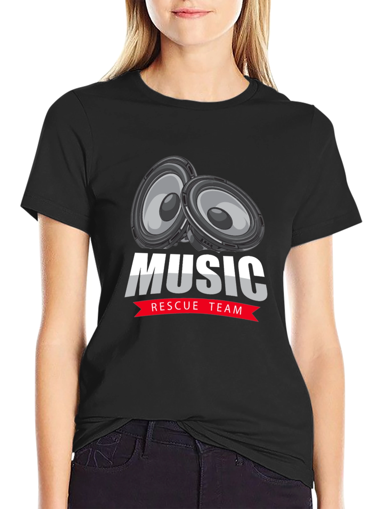Music Rescue Team Black T-Shirt