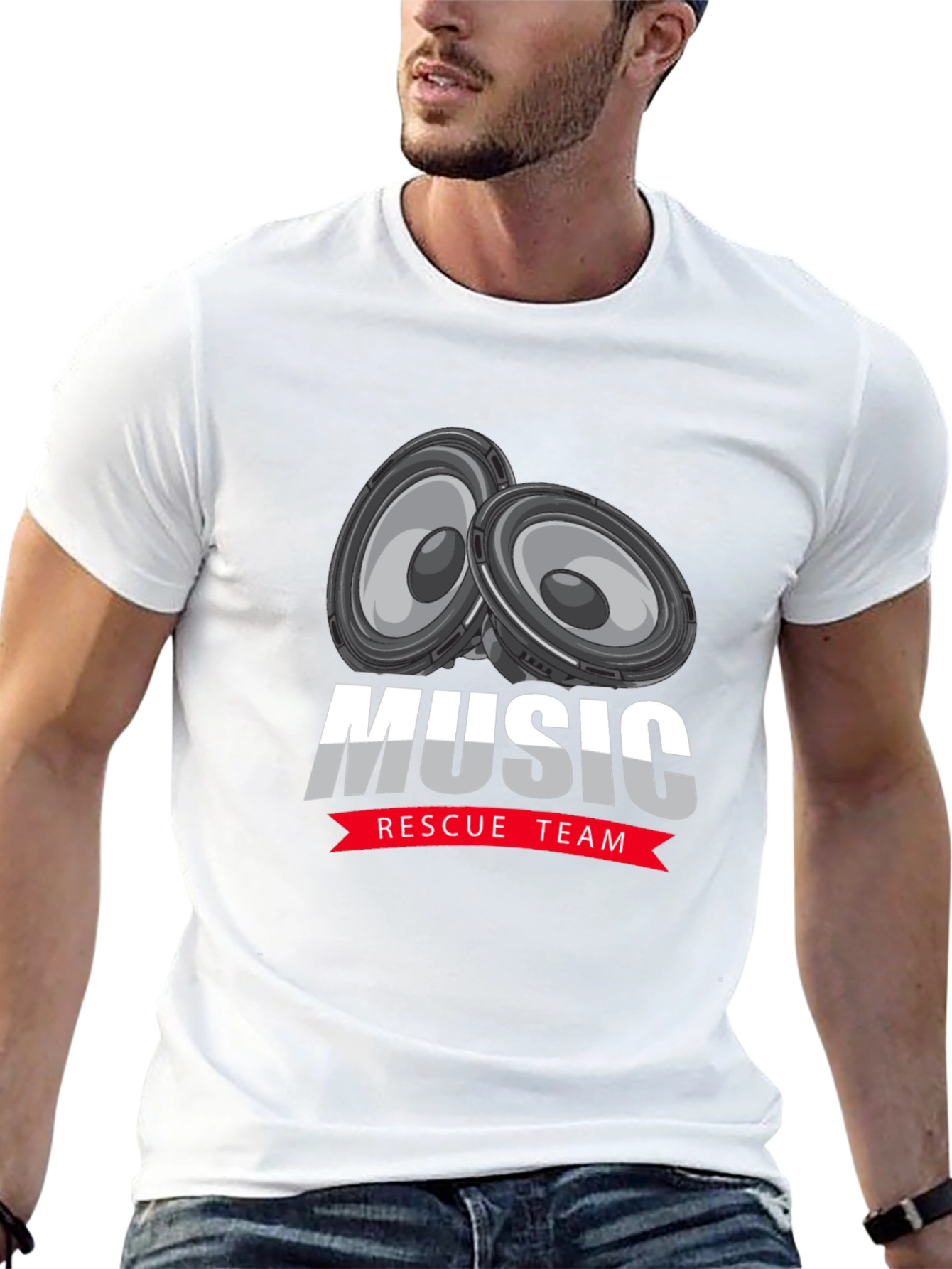 Music Rescue Team Black T-Shirt