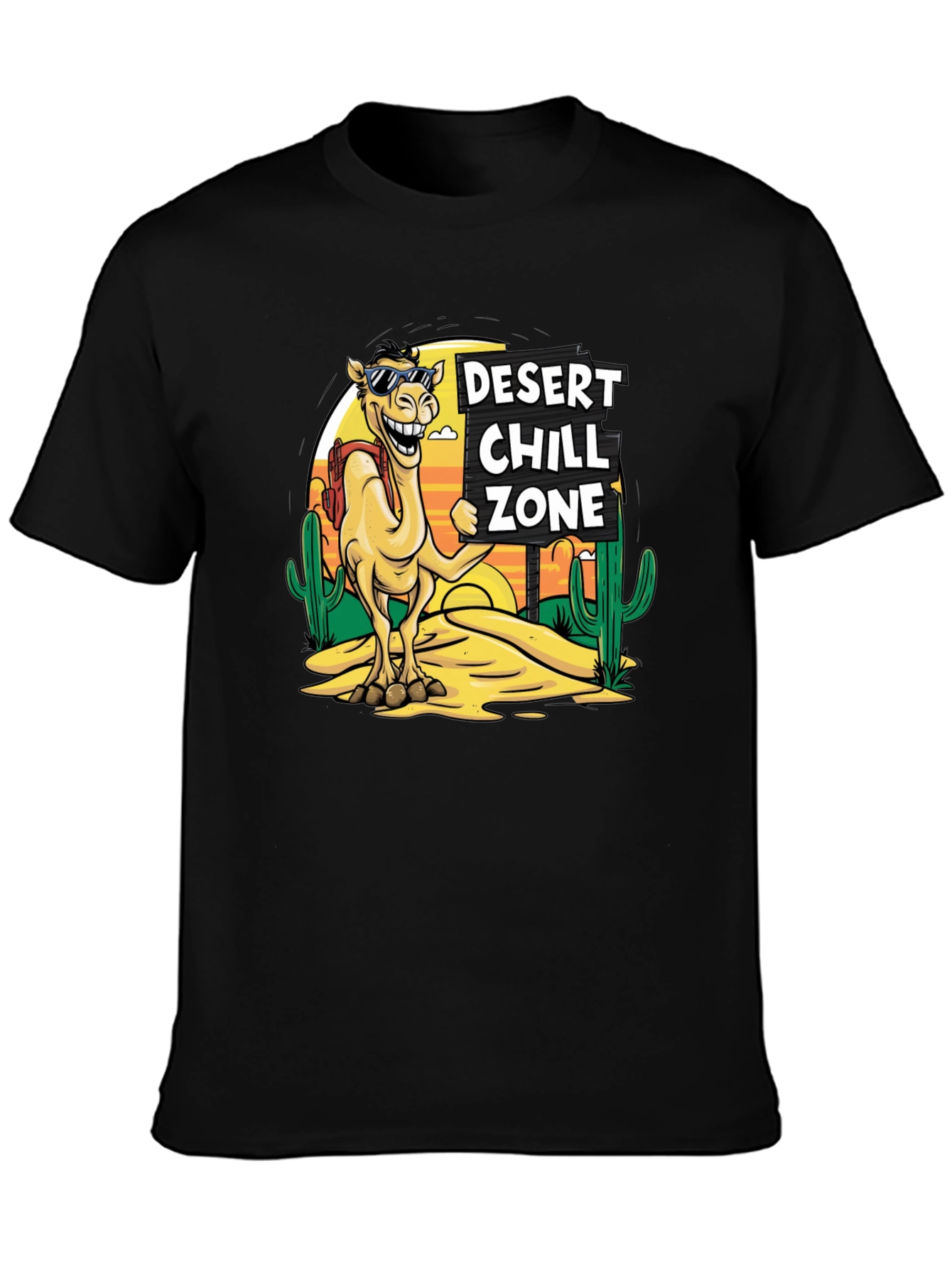 Desert Chill Zone Camel T-Shirt - Black