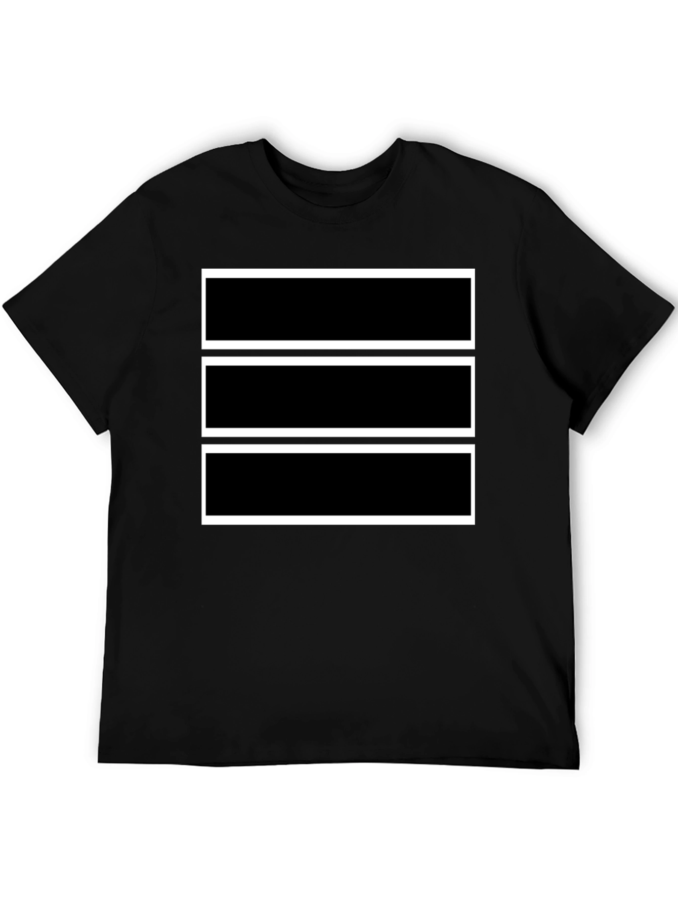 Black Tee with Bold Rectangular Design