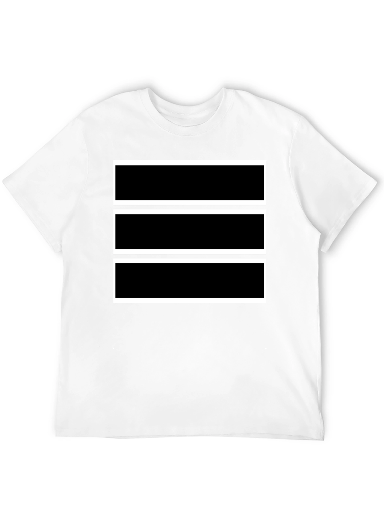 Black Tee with Bold Rectangular Design