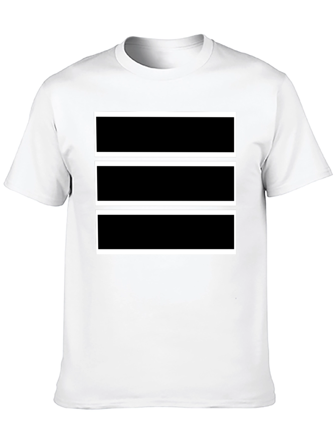 Black Tee with Bold Rectangular Design