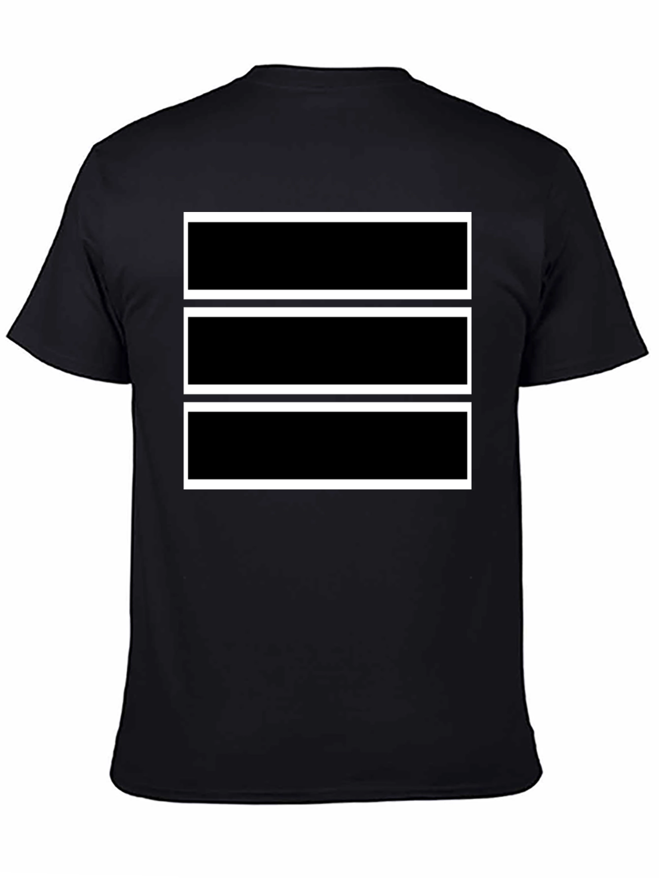 Black Tee with Bold Rectangular Design