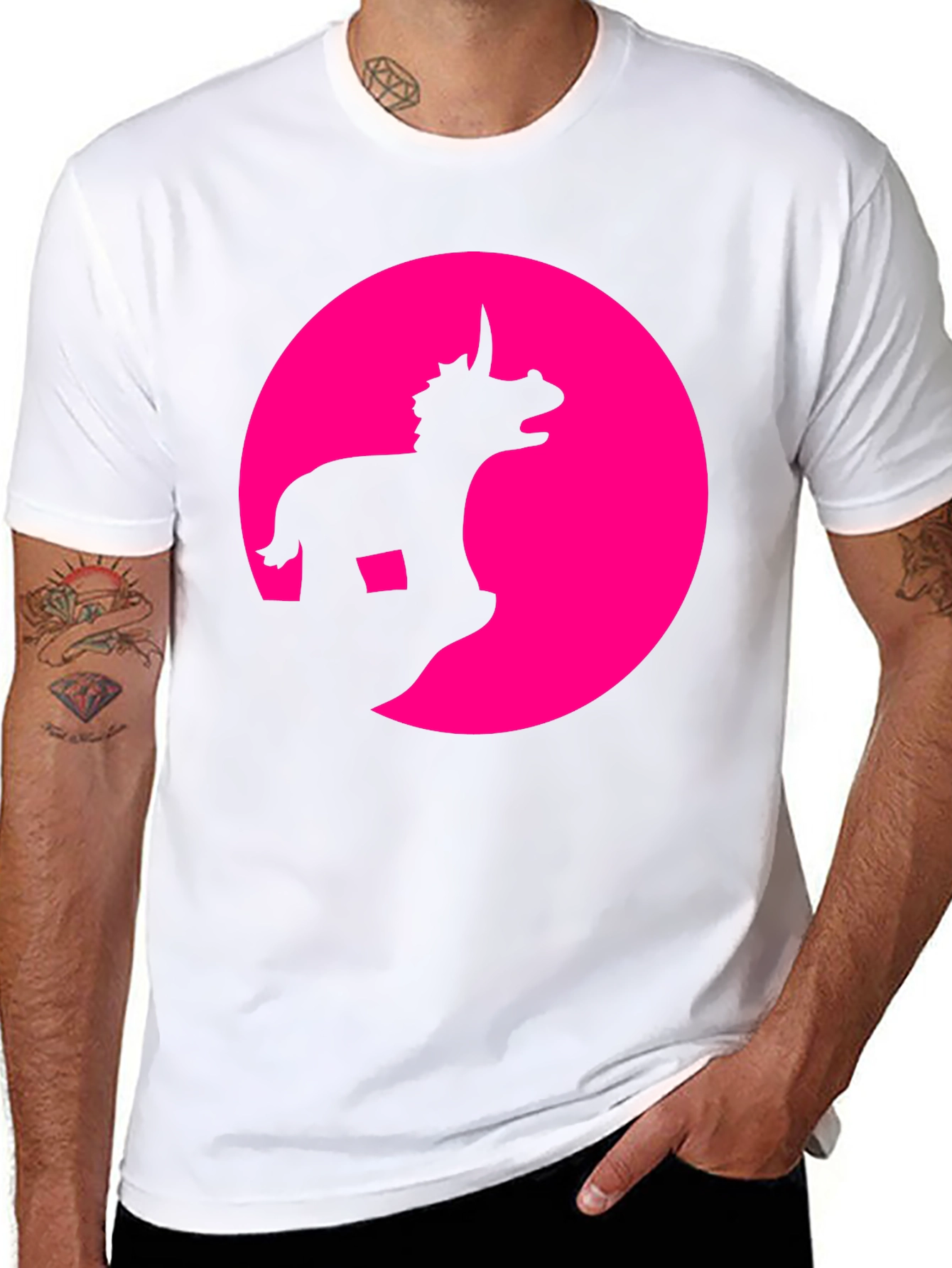 Unicorn Silhouette Graphic T-Shirt - Black