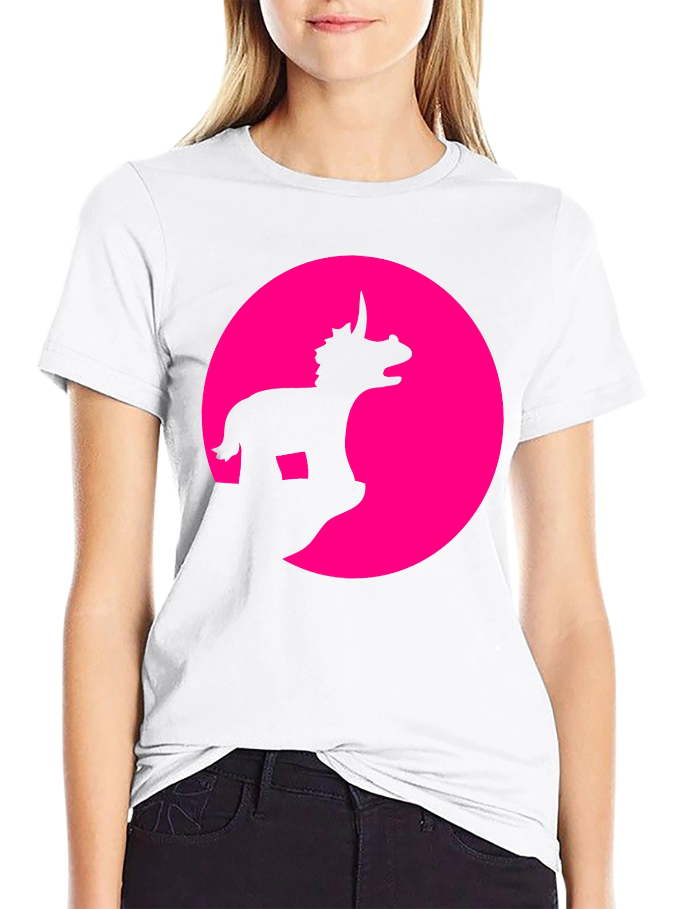Unicorn Silhouette Graphic T-Shirt - Black