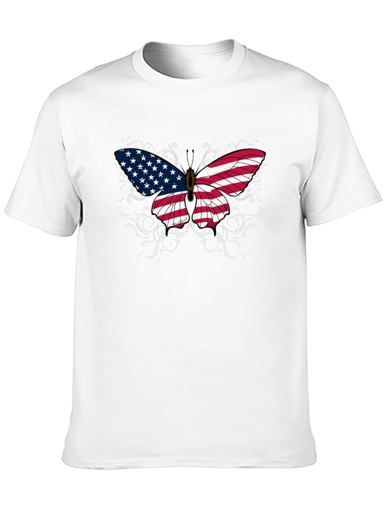 American Flag Butterfly Graphic T-Shirt