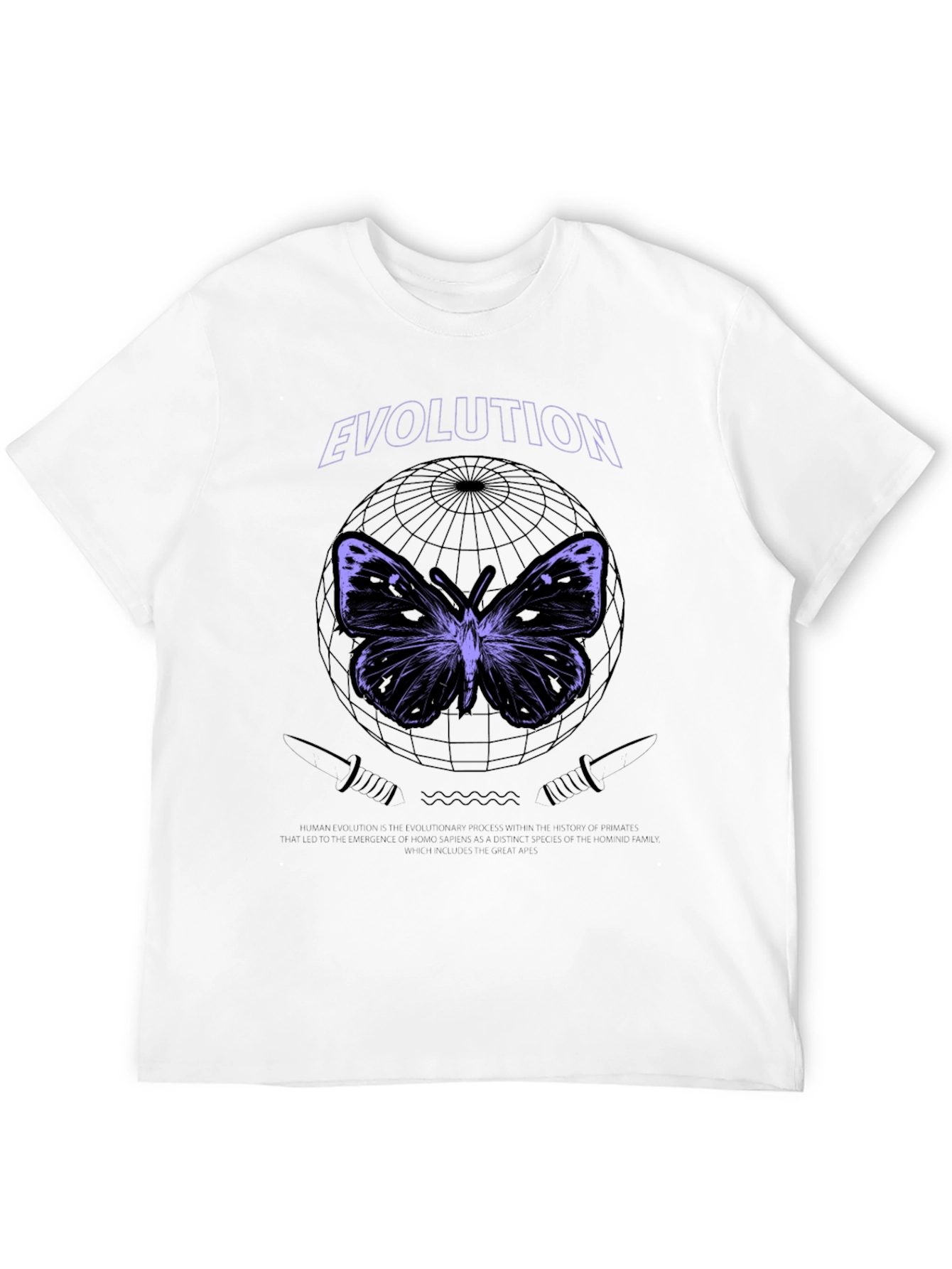 Evolution Butterfly Graphic Tee - Stylish Black T-Shirt