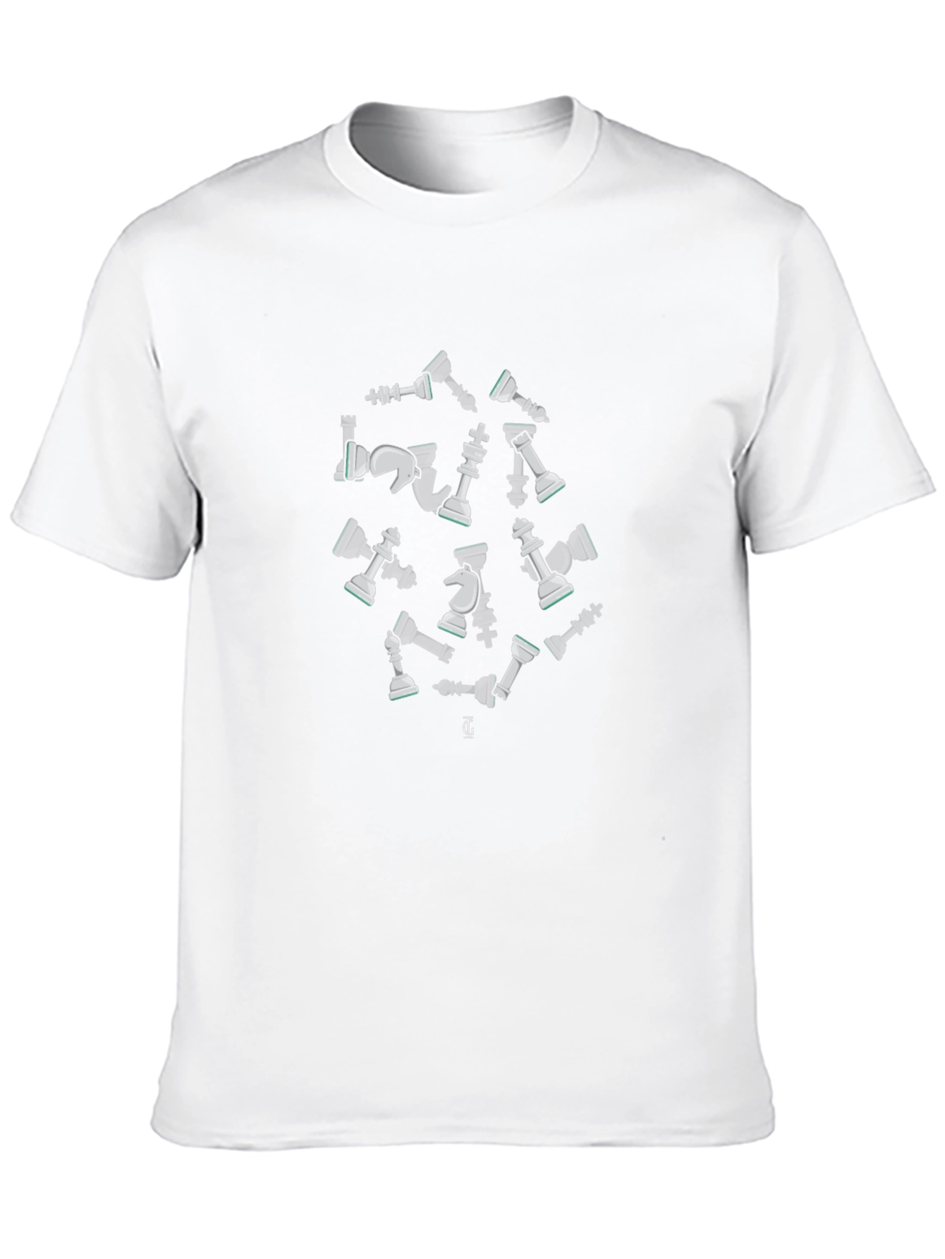 Chess Pieces Graphic Tee - Black Cotton T-Shirt