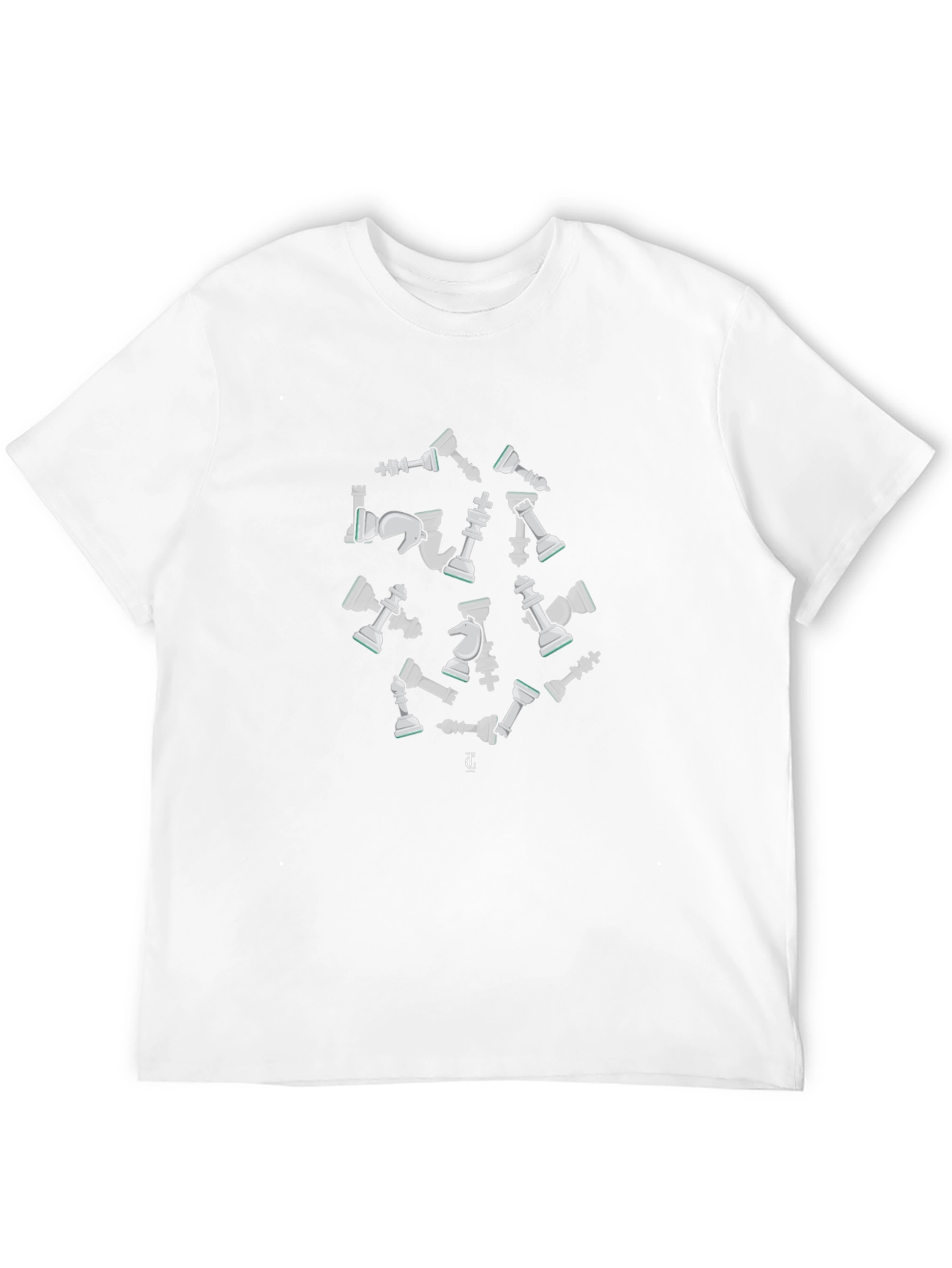 Chess Pieces Graphic Tee - Black Cotton T-Shirt