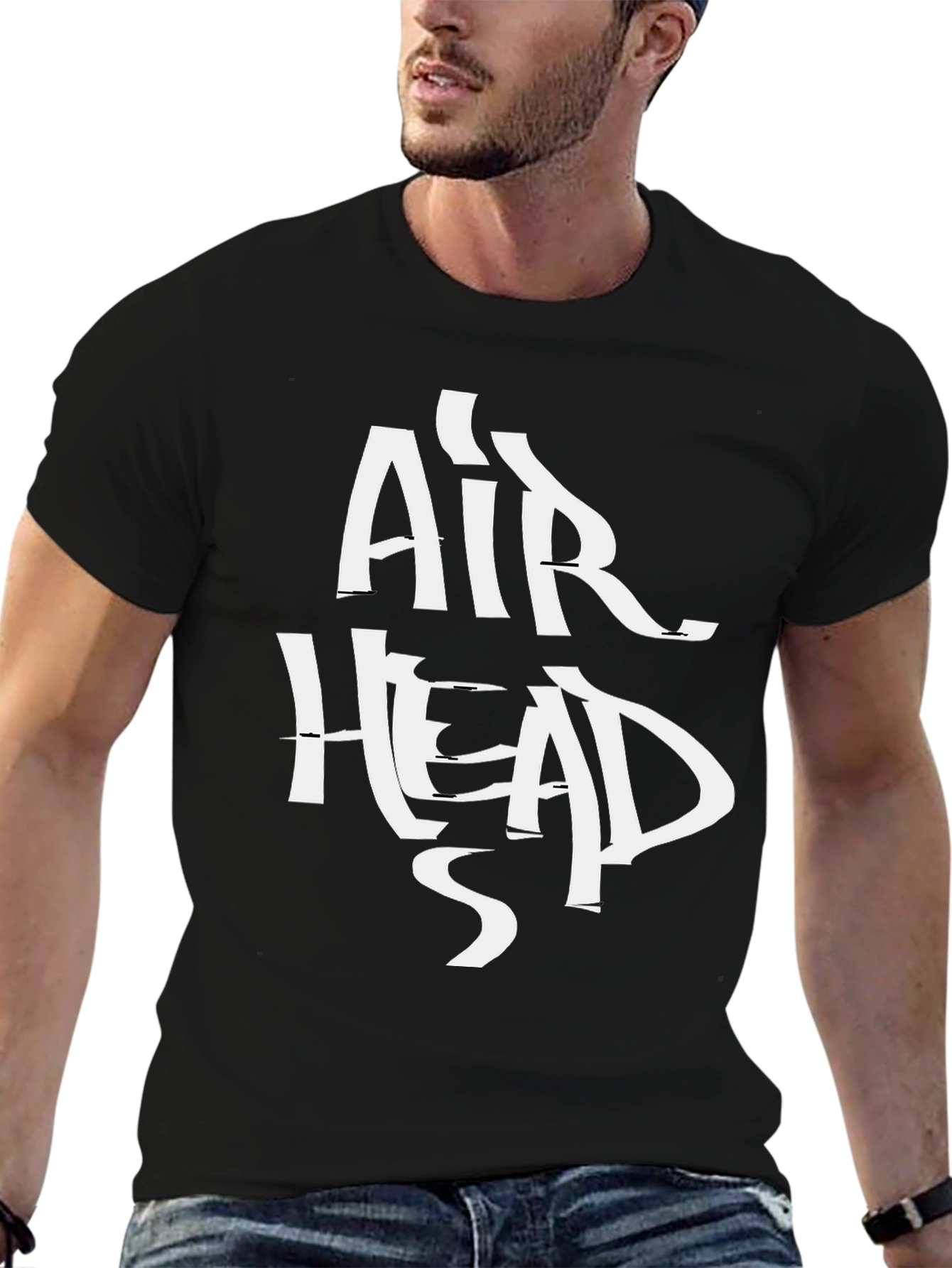 Air Heads Graphic Tee - Stylish Black Cotton T-Shirt