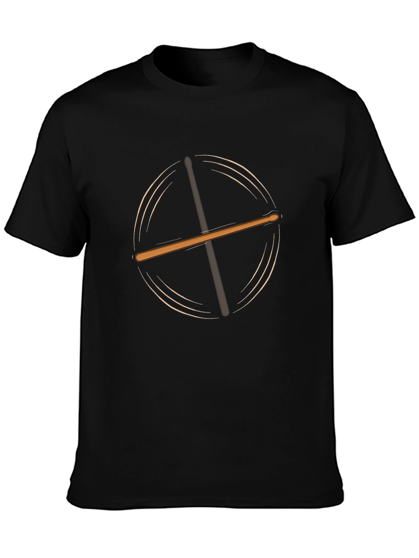 Drum Sticks Graphic Black T-Shirt