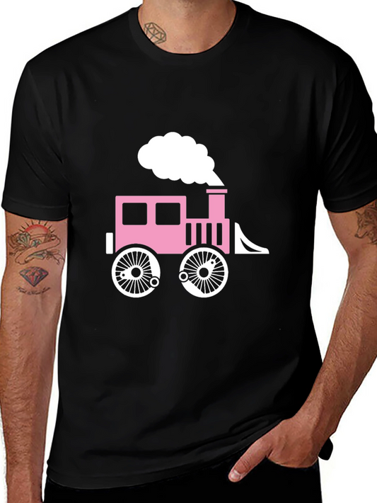 Cute Train Graphic T-Shirt