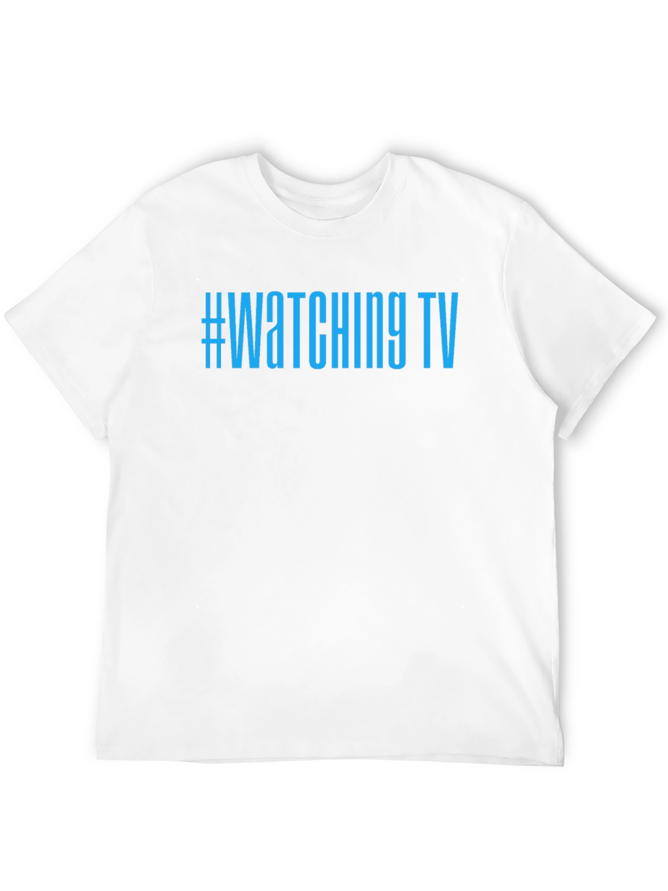 #Watching TV Graphic Tee - Black Cotton Comfort