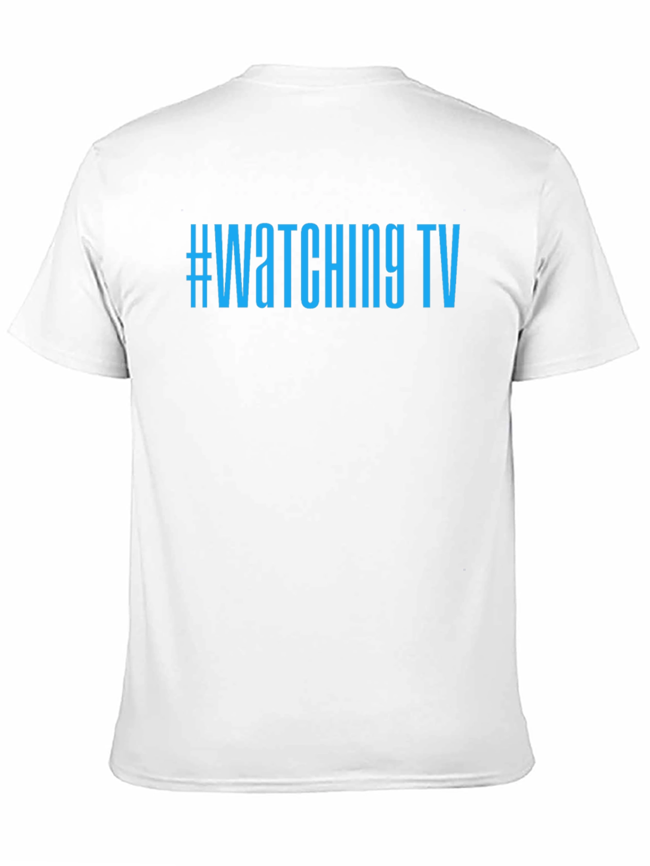 #Watching TV Graphic Tee - Black Cotton Comfort