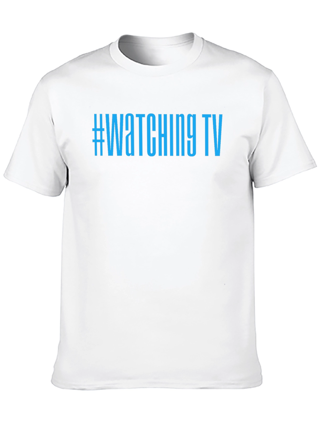 #Watching TV Graphic Tee - Black Cotton Comfort