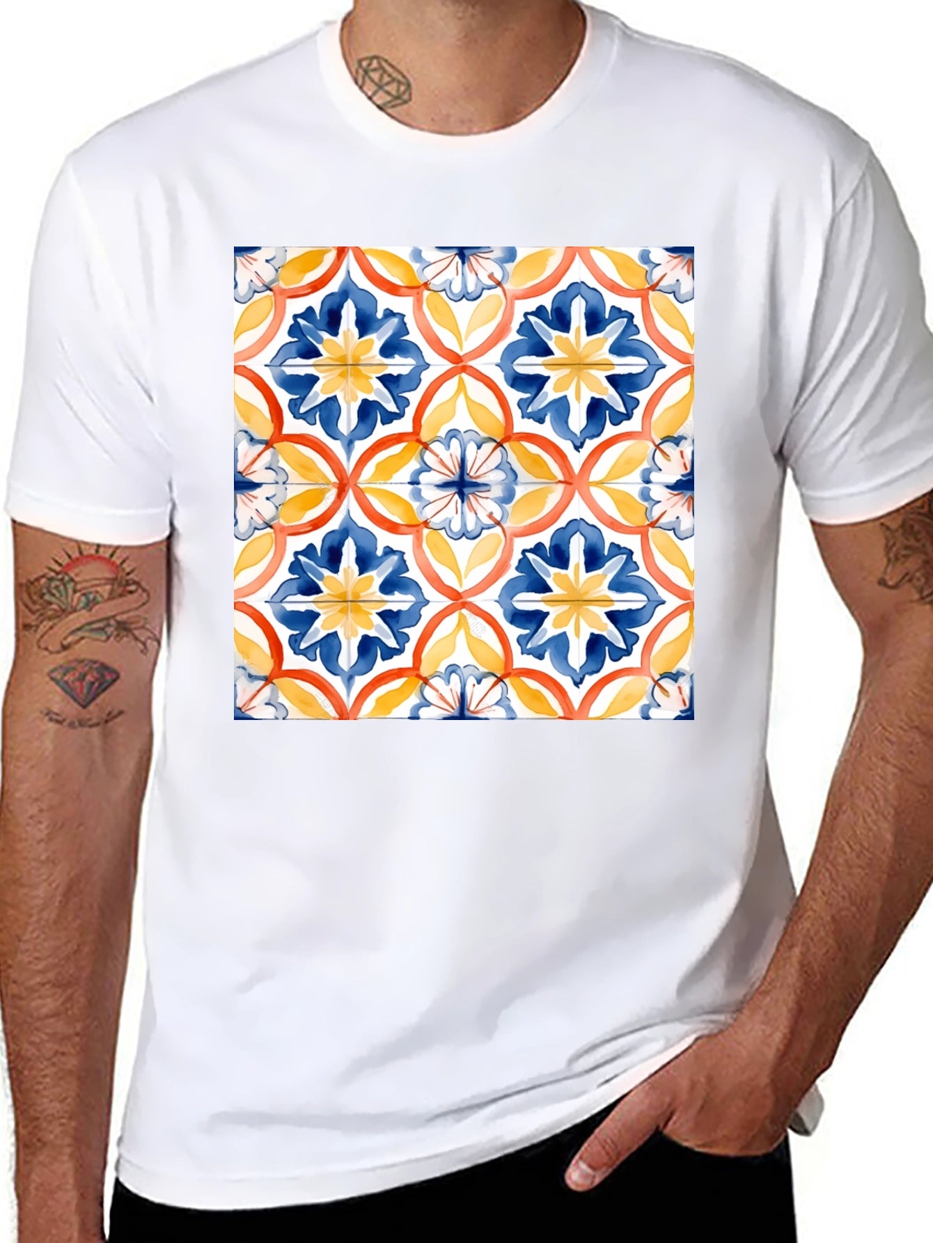 Azulejo-Inspired Graphic Tee