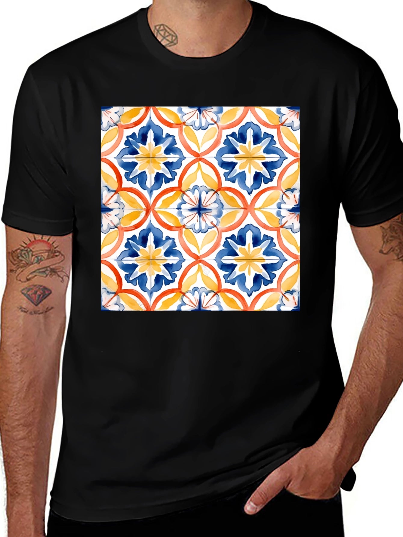 Azulejo-Inspired Graphic Tee