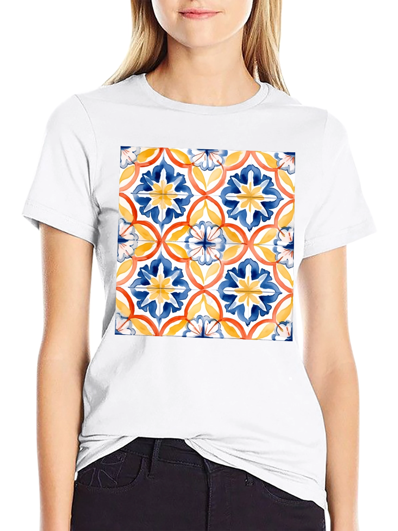 Azulejo-Inspired Graphic Tee