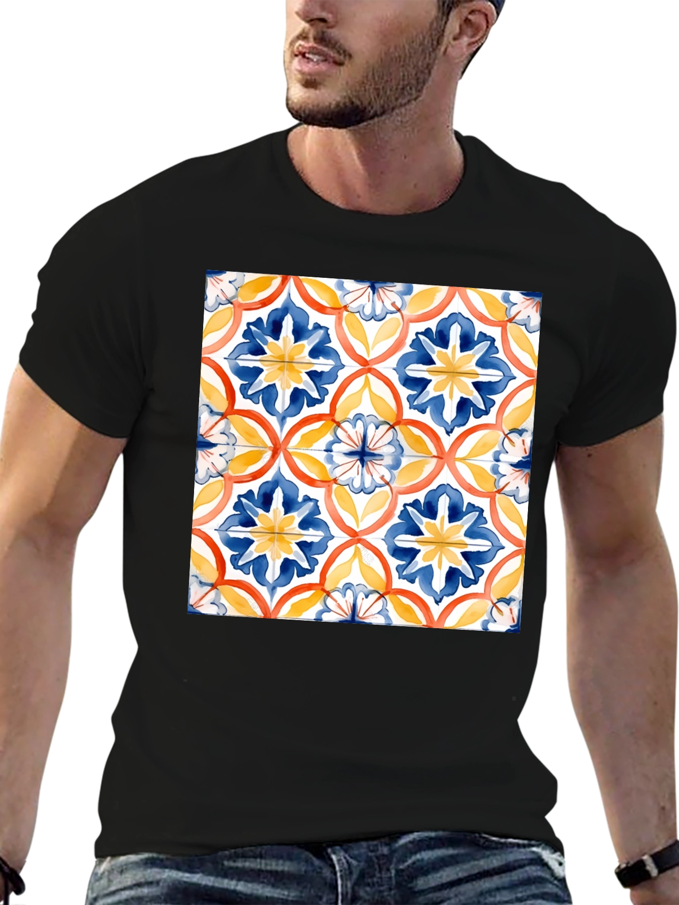 Azulejo-Inspired Graphic Tee