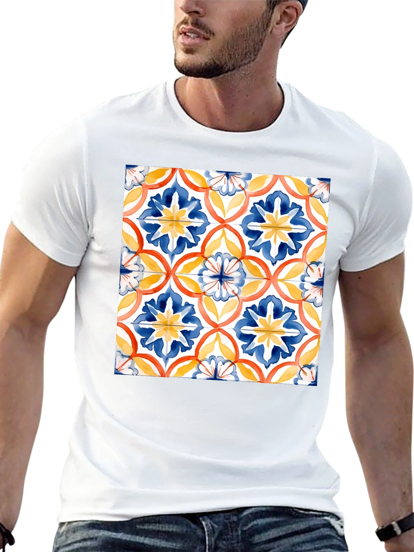 Azulejo-Inspired Graphic Tee