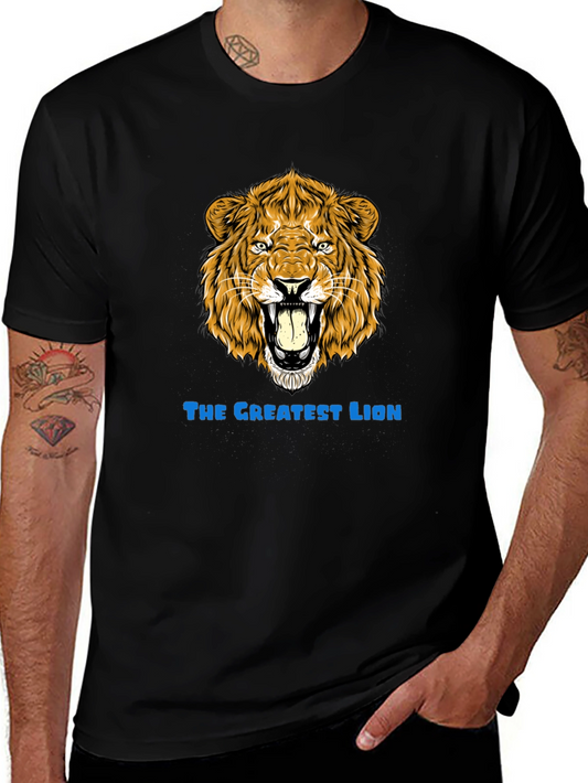 The Greatest Lion Graphic T-Shirt - Bold Design