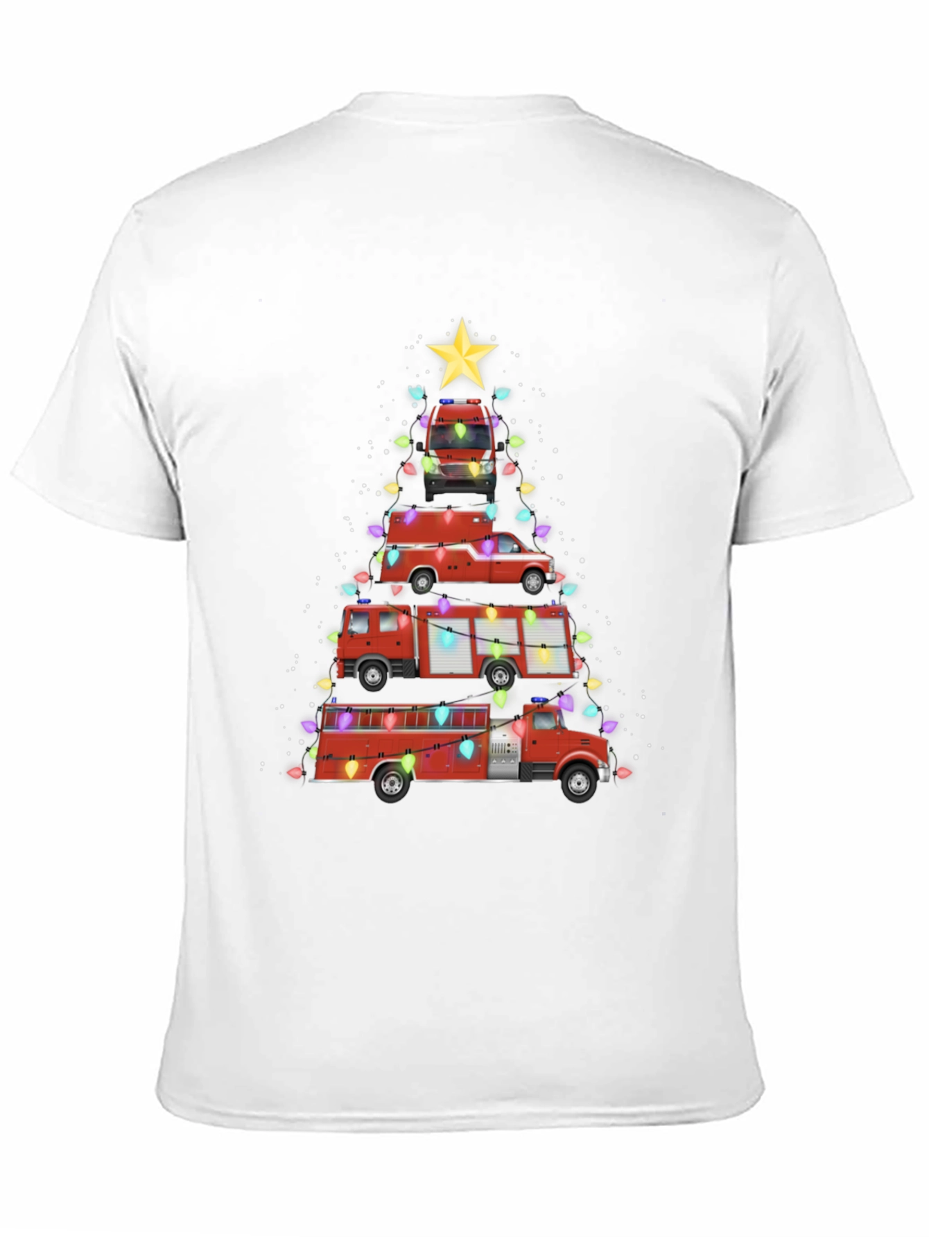 Fire Truck Christmas Tree T-Shirt