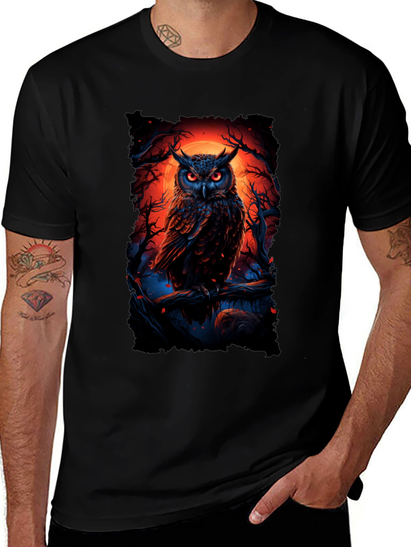 Owl Graphic Tee - Gothic T-Shirt