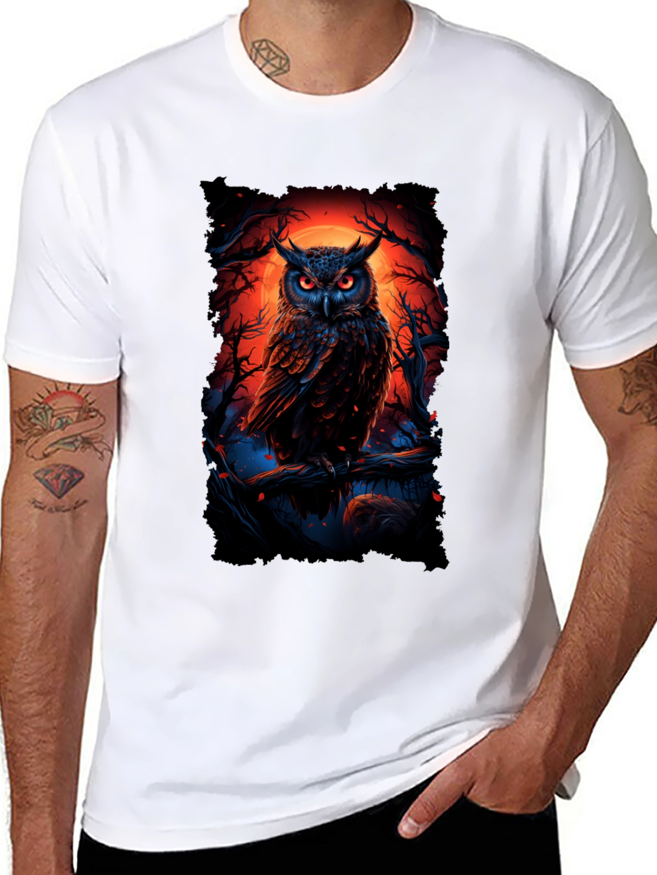 Owl Graphic Tee - Gothic T-Shirt