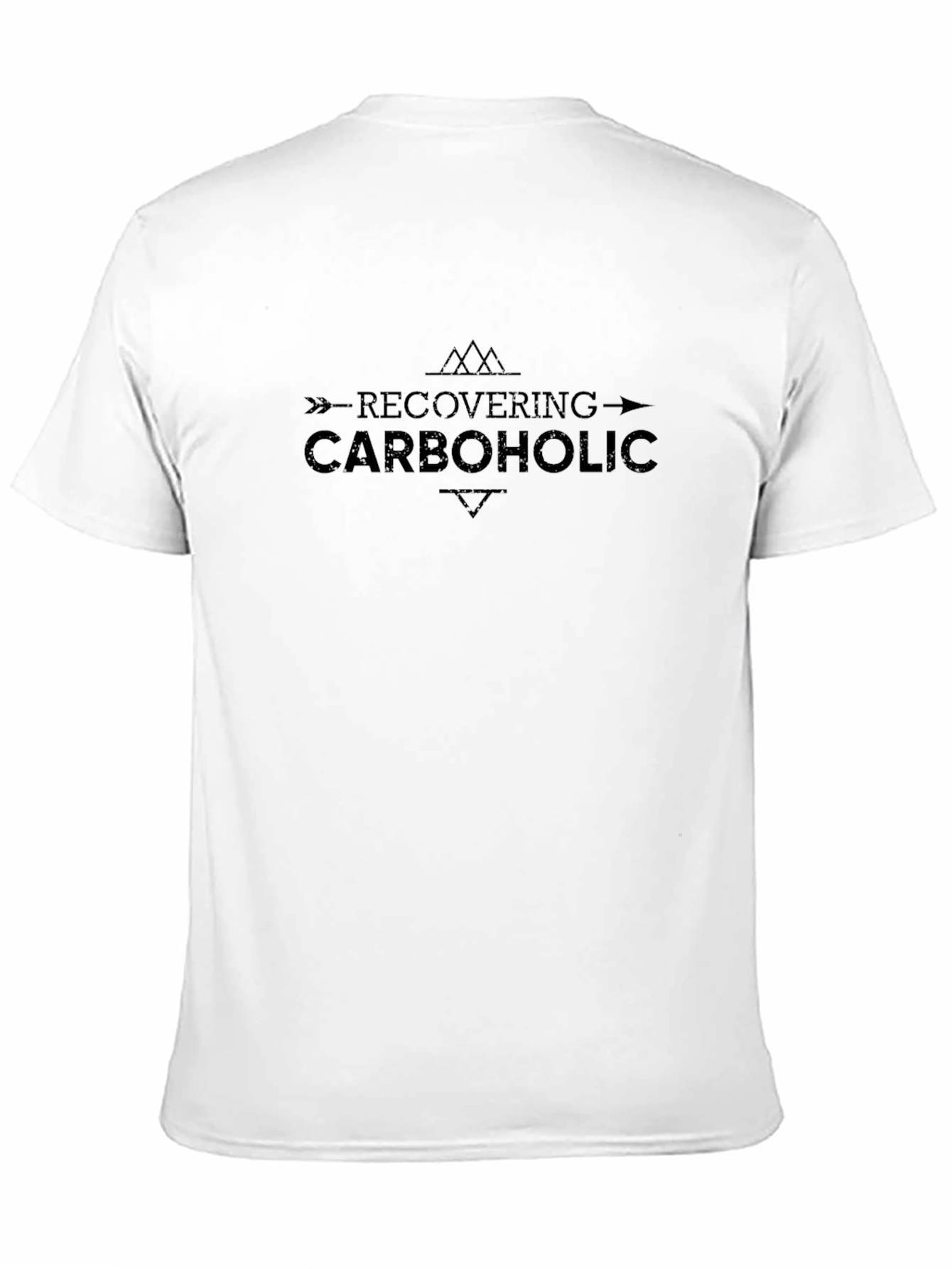 Recovering Carboholic Black Tee - Humorous Graphic T-Shirt