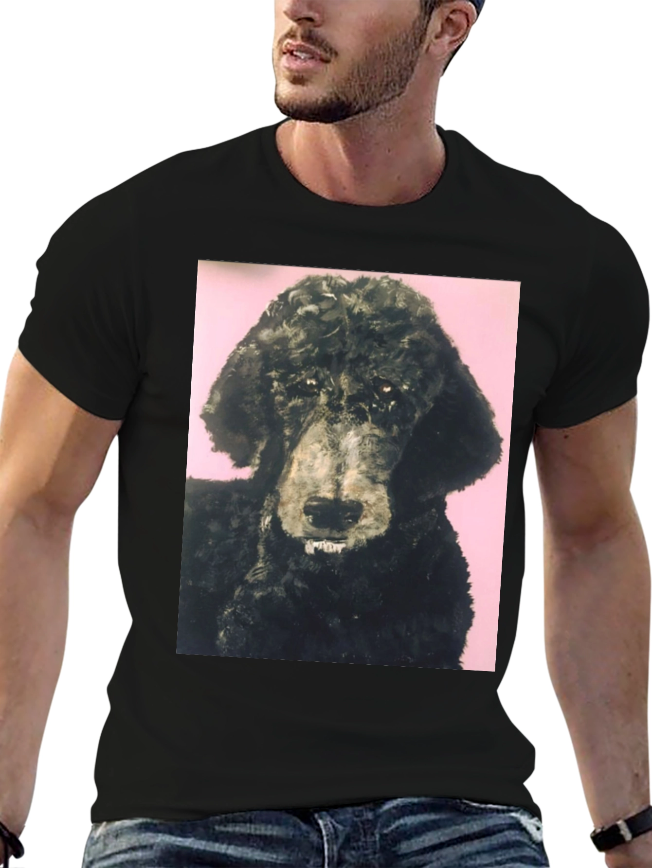 Black Poodle Graphic Tee - Unique Pet Lover Shirt