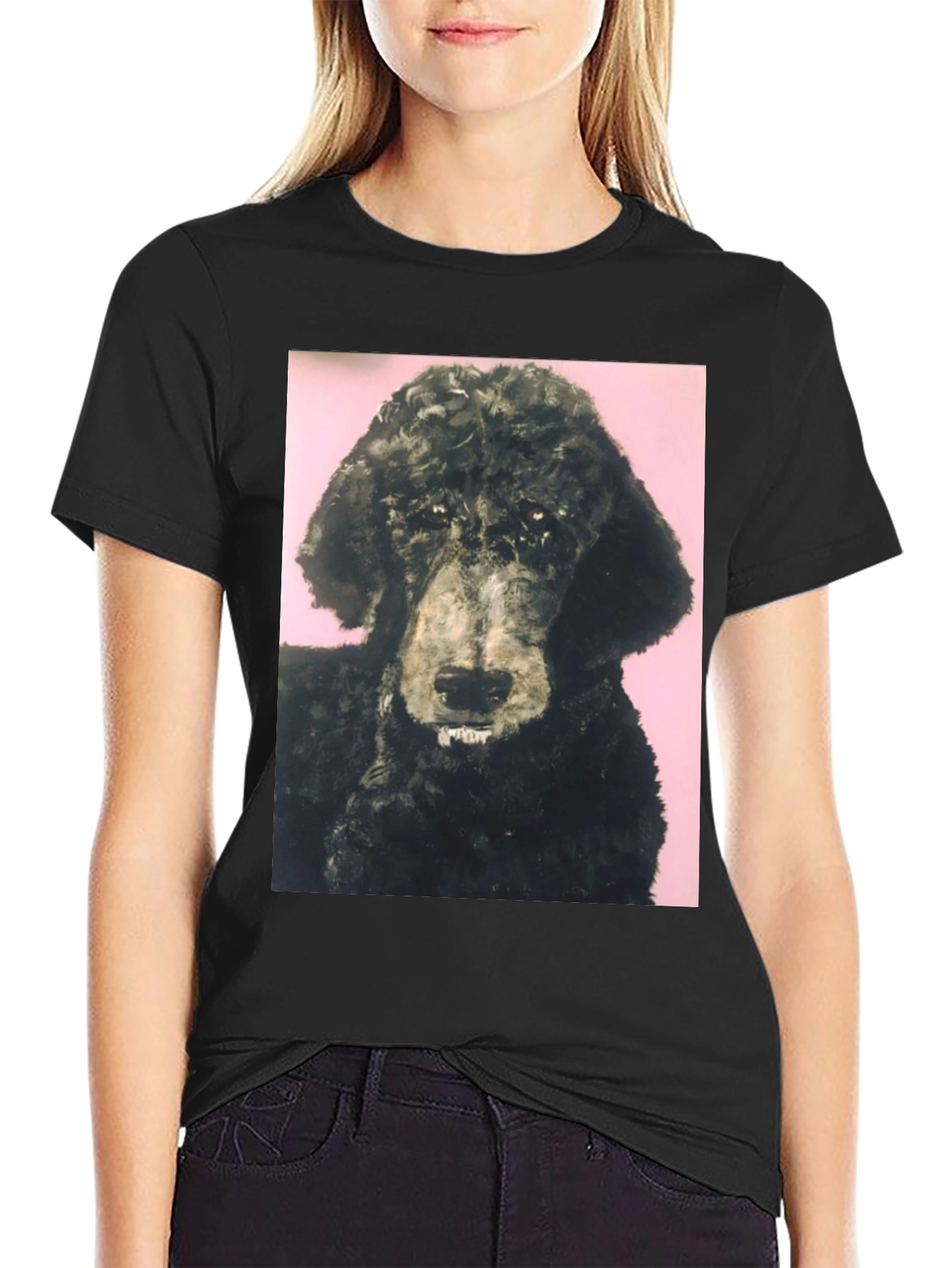 Black Poodle Graphic Tee - Unique Pet Lover Shirt