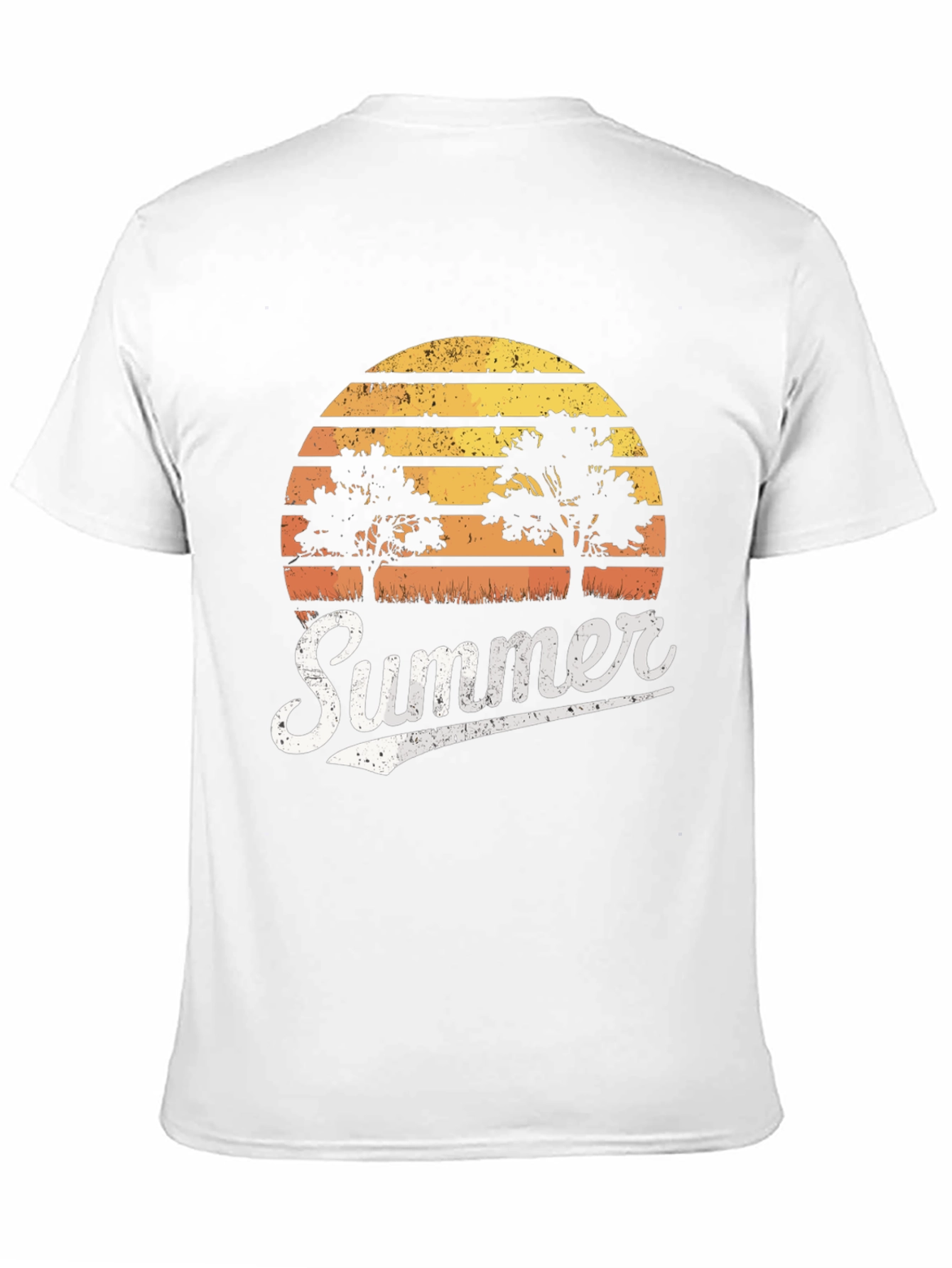 Retro Summer Sunset Tree Graphic T-Shirt