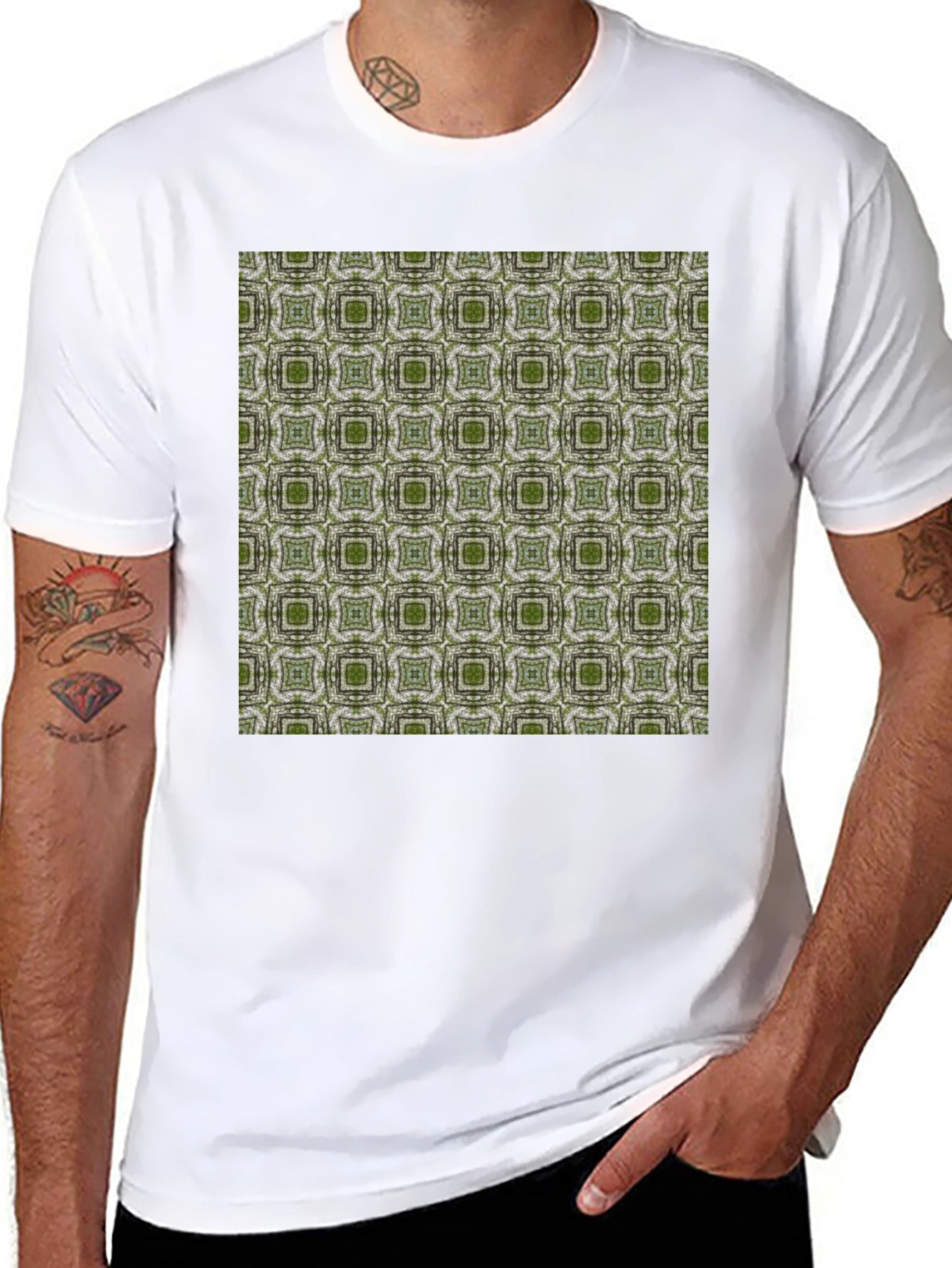 Patterned Black T-Shirt
