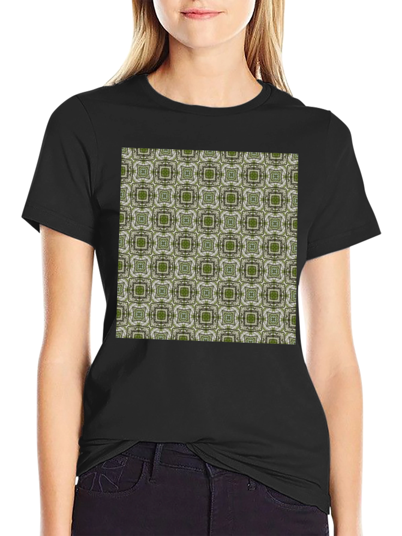 Patterned Black T-Shirt