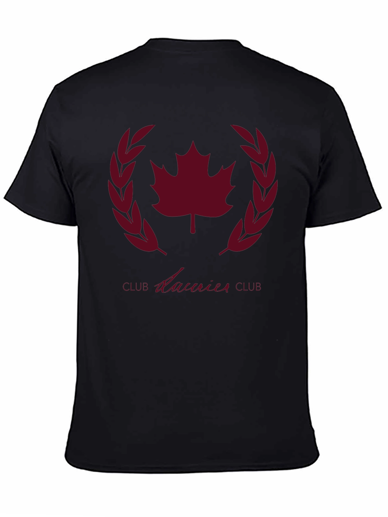 Laurier Club Black T-Shirt - Maple Leaf Design
