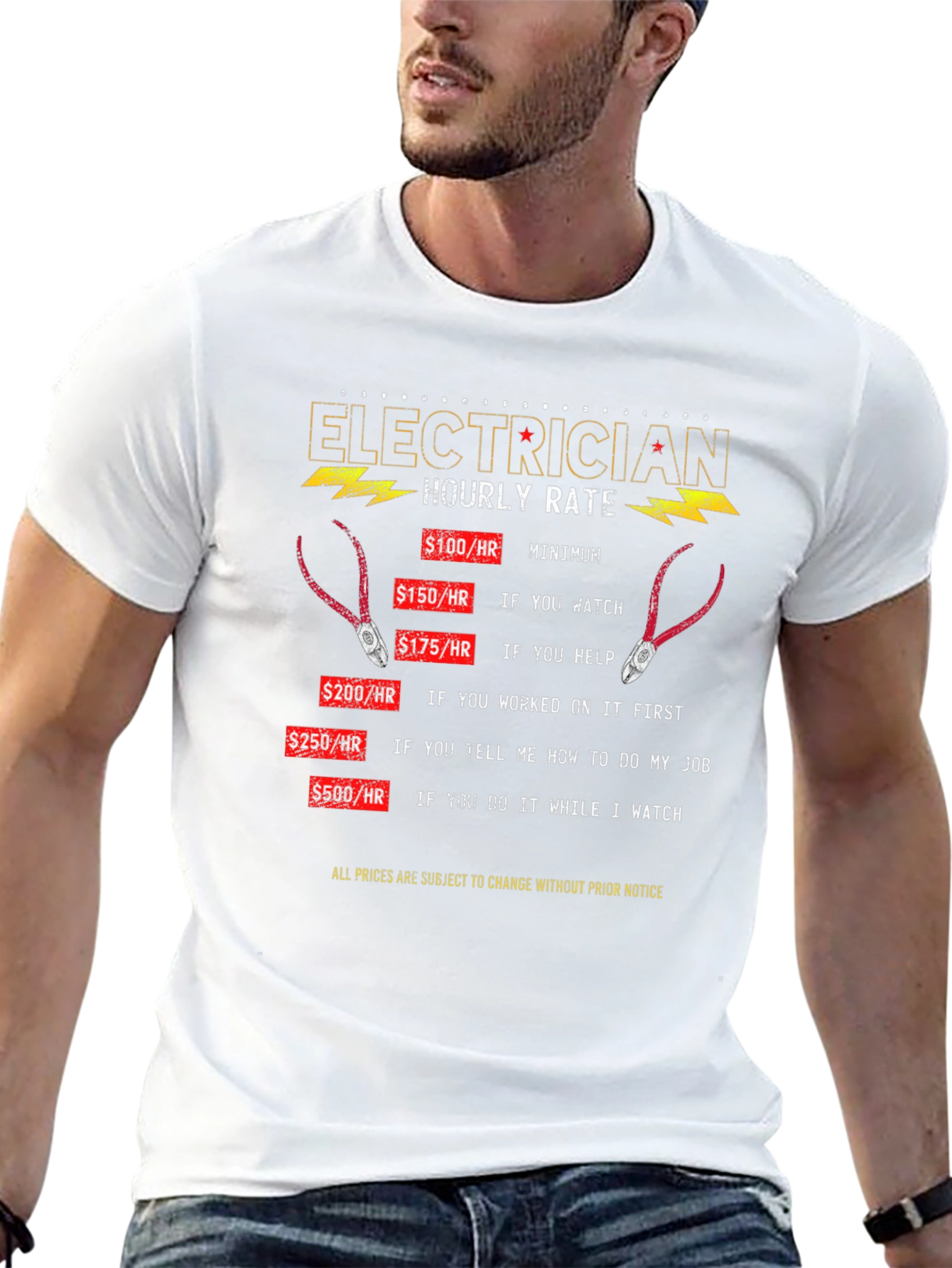 Electrician Hourly Rate T-Shirt Funny Electrical Worker Tee