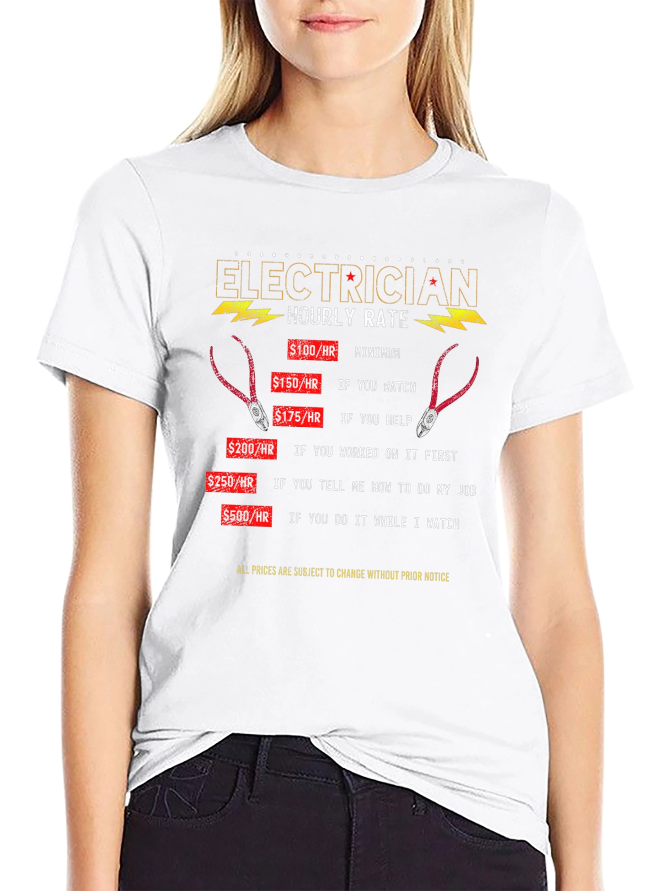 Electrician Hourly Rate T-Shirt Funny Electrical Worker Tee