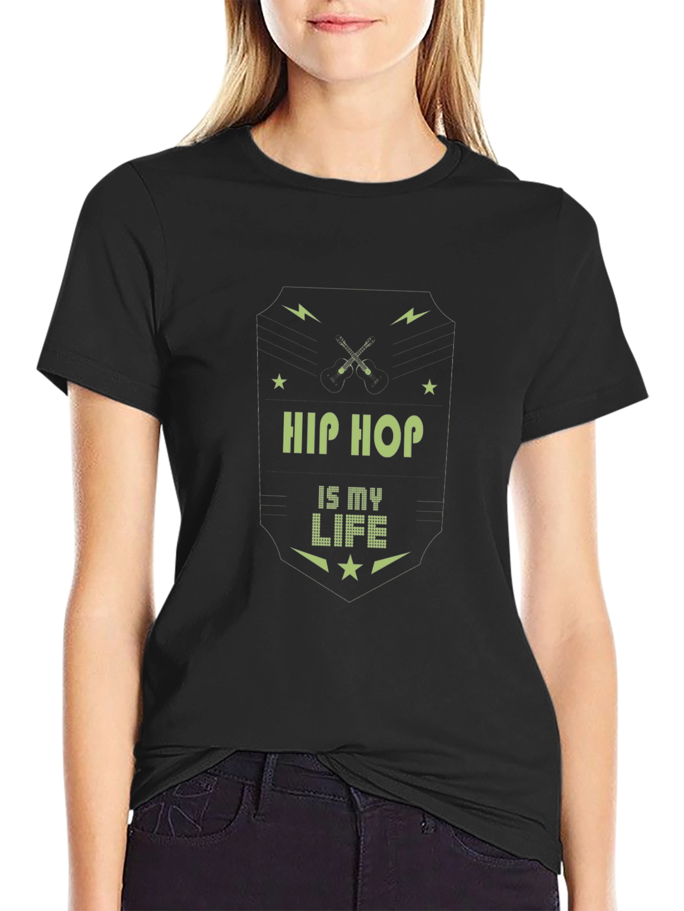 Hip Hop is My Life Black Graphic Tee