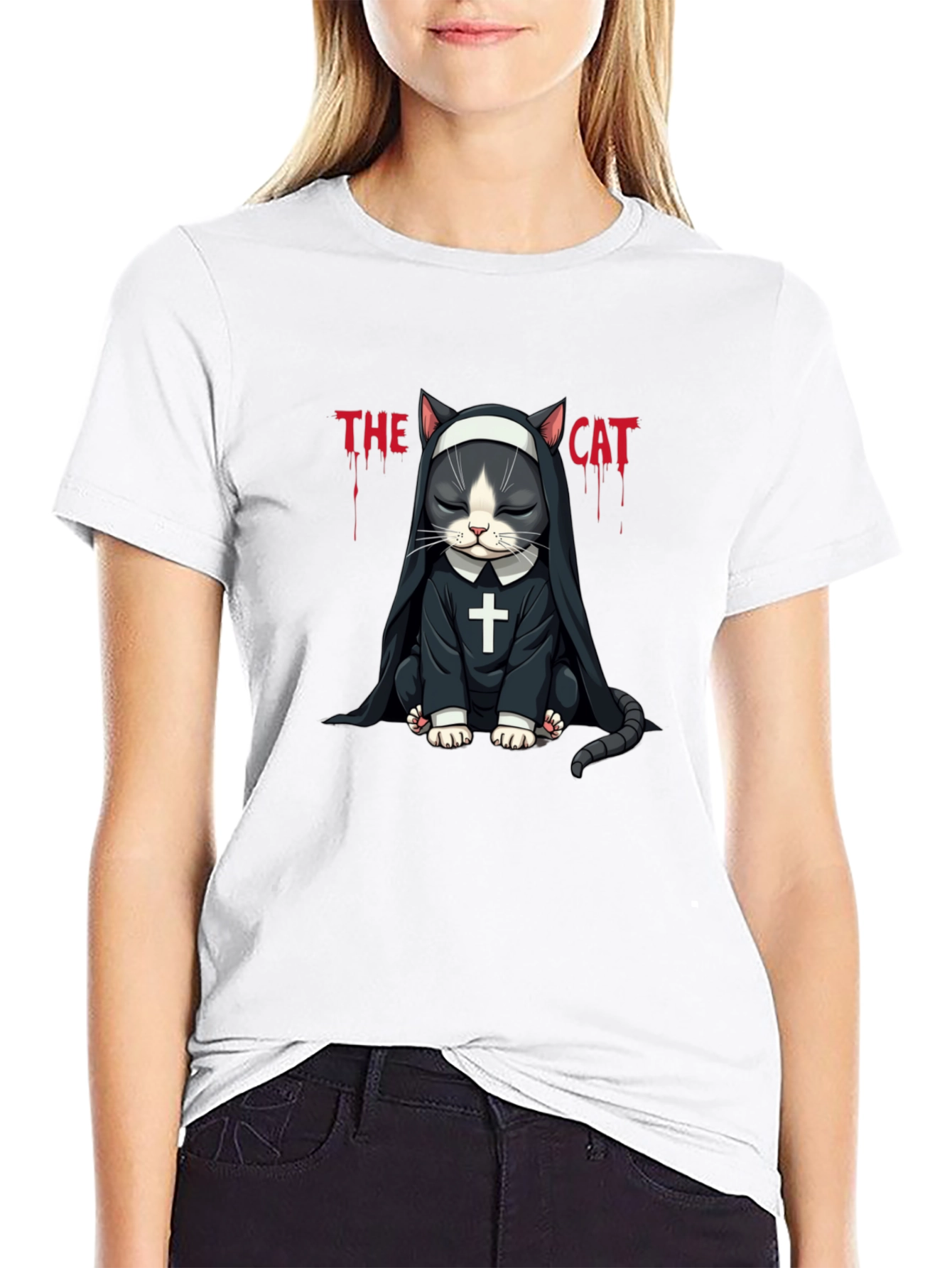 The Cat Nun T-Shirt - Funny Graphic Tee