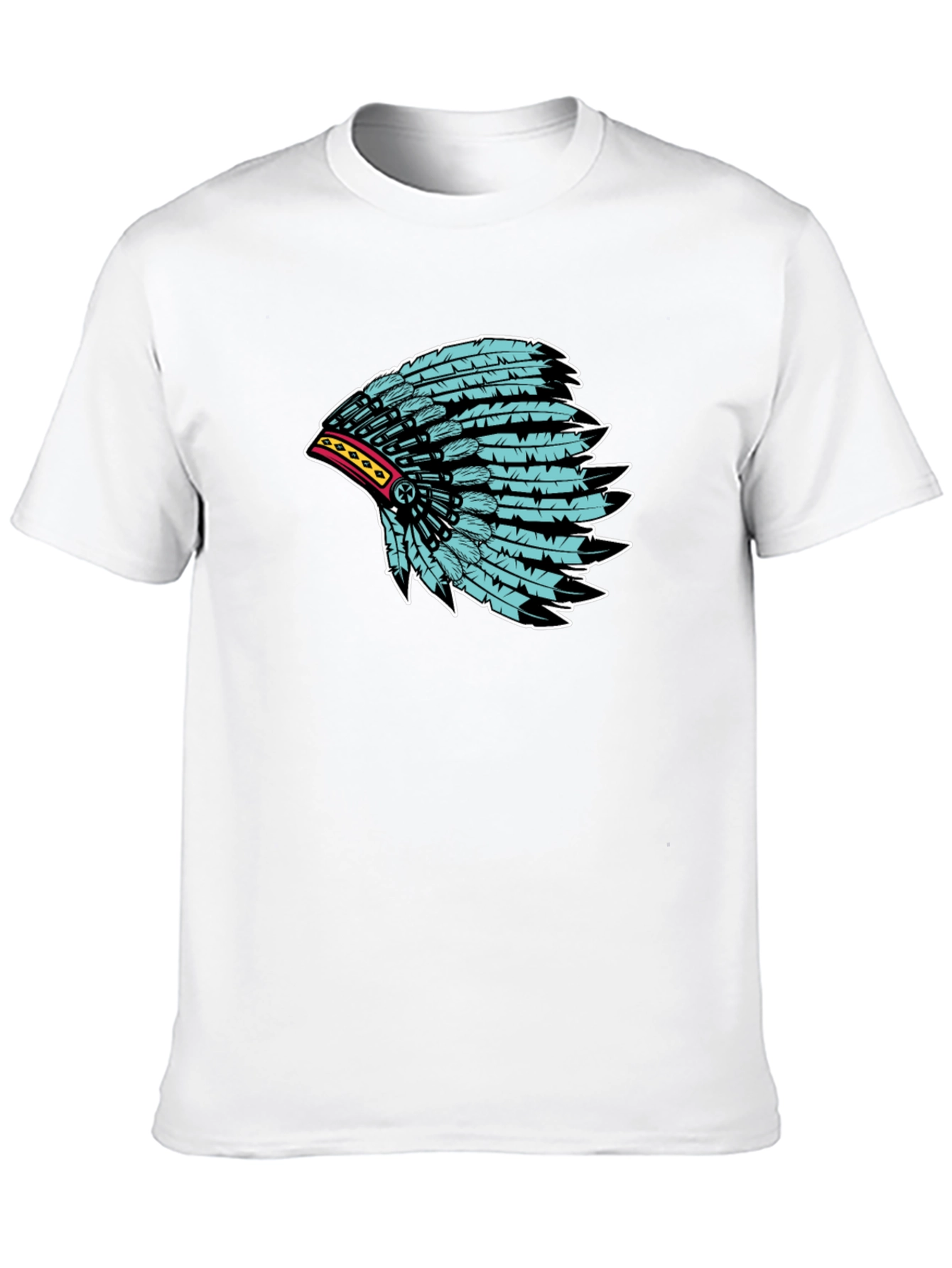 Native Headdress Graphic Tee - Black