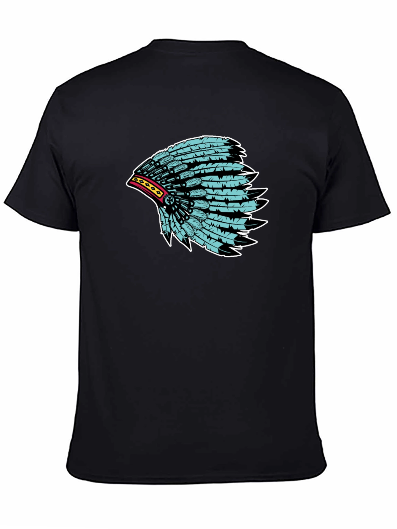 Native Headdress Graphic Tee - Black