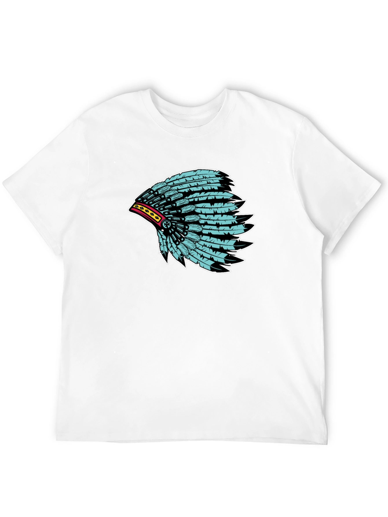 Native Headdress Graphic Tee - Black