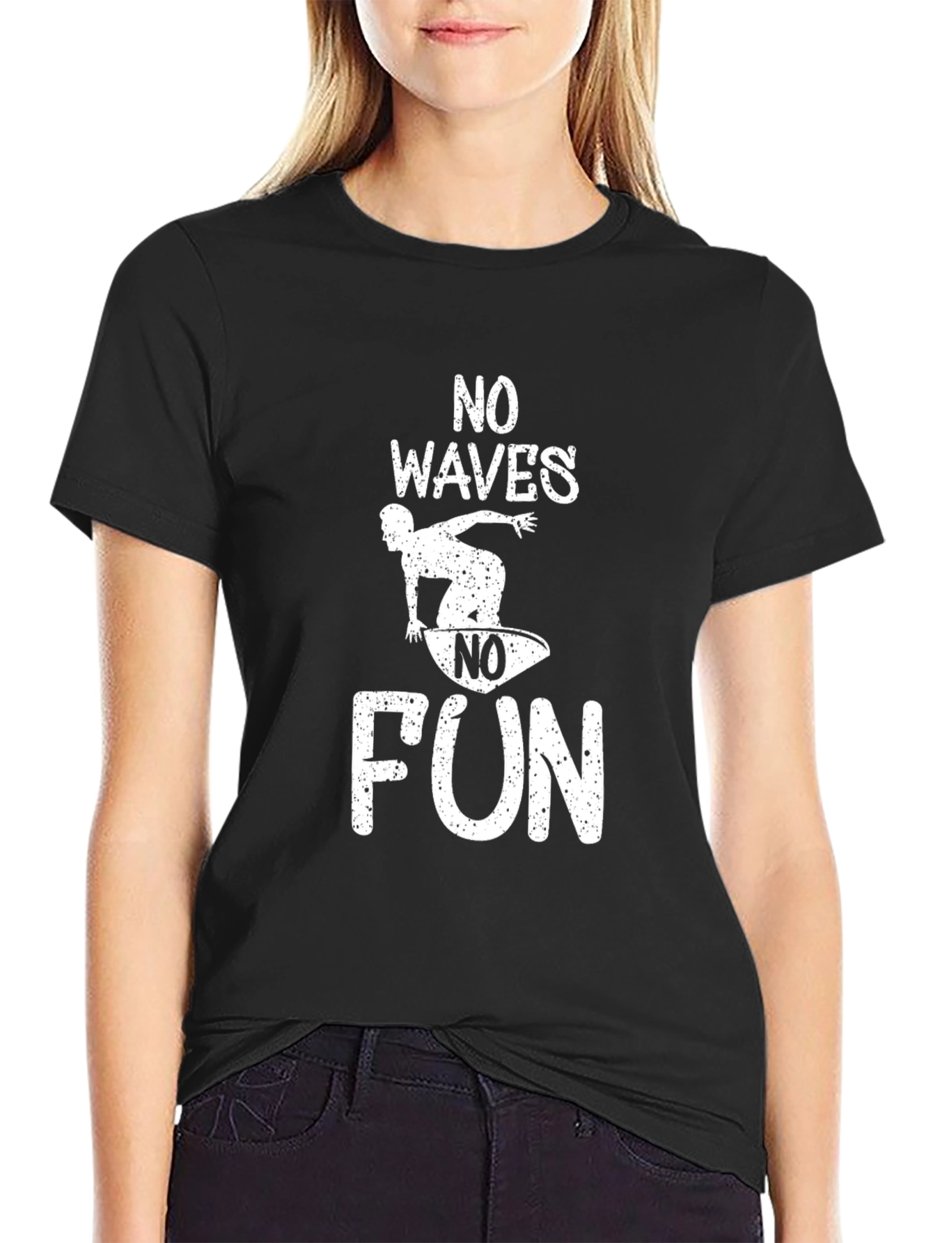 No Waves No Fun Graphic Tee - Surfing T-Shirt