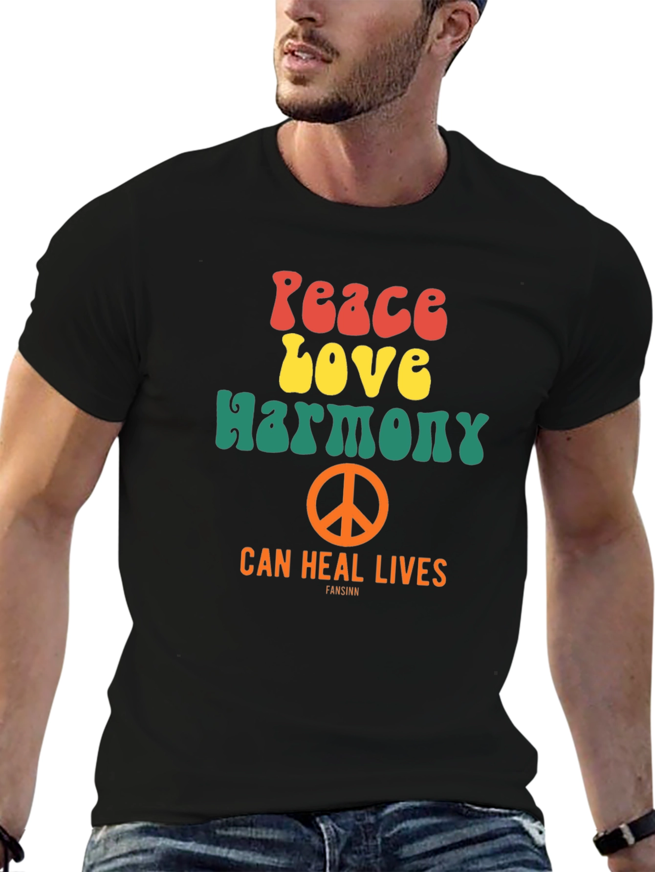 Peace Love Harmony Graphic T-Shirt - Retro Style Tee